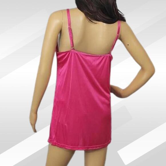 2/$30 Lucy Paris Pink Slip & Sheer Sleeveless Robe Set Size L - Picture 4 of 8